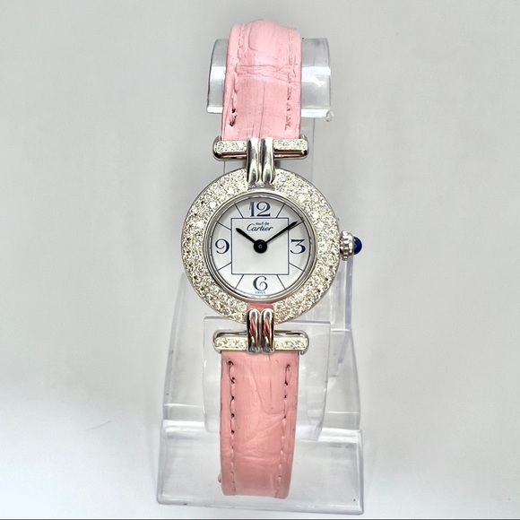 Cartier Accessories - CARTIER VERMEIL COLISEE Quartz 24mm Silver 0.87TCW Diamond Watch White Dial